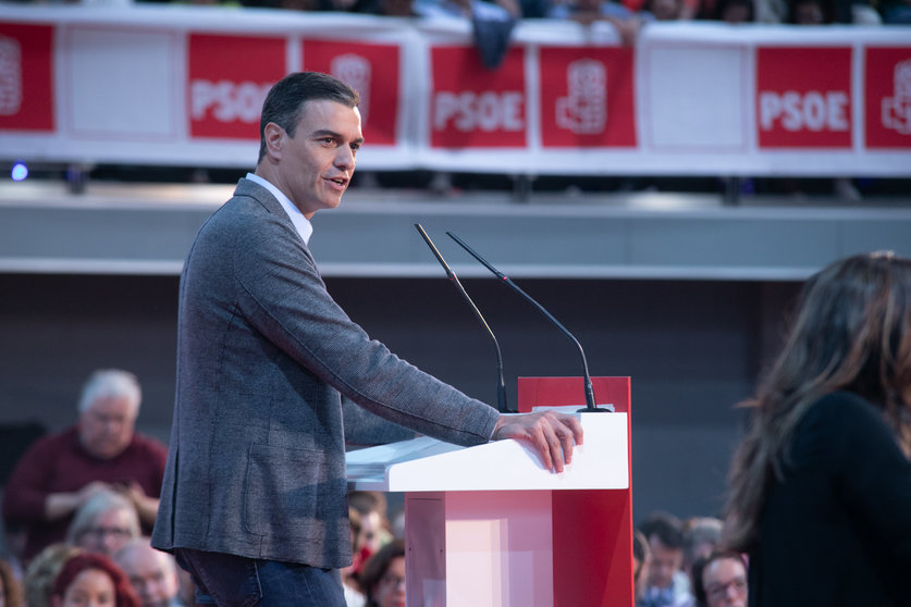 Pedro Sánchez en un acto de su partido en Alcalá de Henares. Imagen: Eva Ercolanese