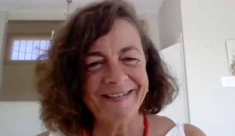 Mar&iacute;a P&eacute;rez Herrero durante la entrevista por videollamada.