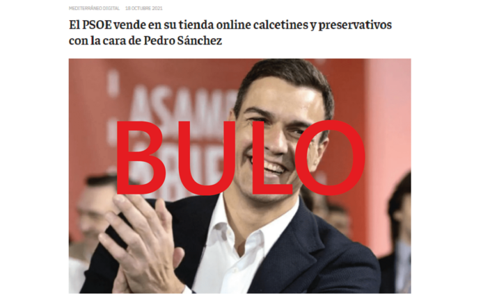 Bulo sobre Pedro S&aacute;nchez publicado en mediterraneodigital. Foto: Javier Rodr&iacute;guez
