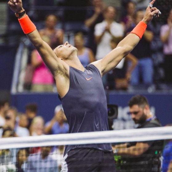 fotografía Rafa Nadal ganando el us open