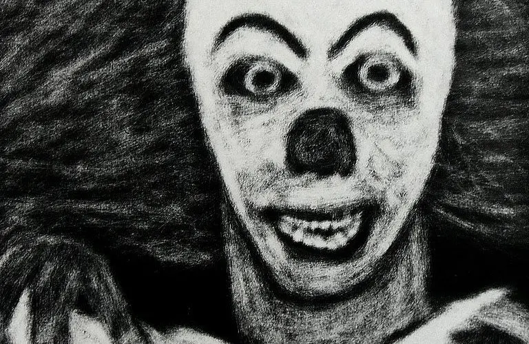 Ilustración de It en blanco y negro. Foto: kohei314