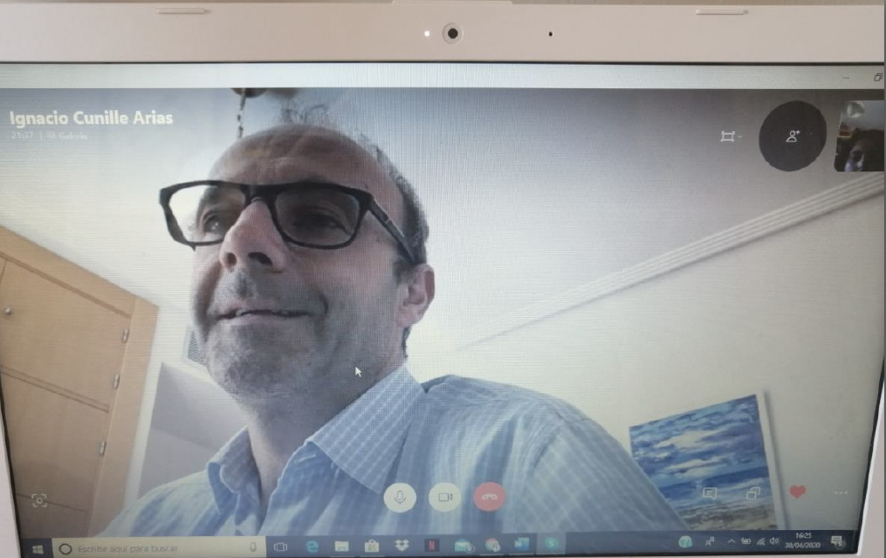 Ignacio Cunillé durante la entrevista por Skype. /Carla del Cerro Maestre