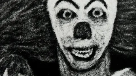 Ilustraci&oacute;n de It en blanco y negro. Foto: kohei314