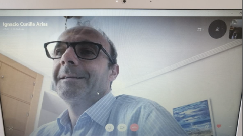 Ignacio Cunill&eacute; durante la entrevista por Skype. /Carla del Cerro Maestre