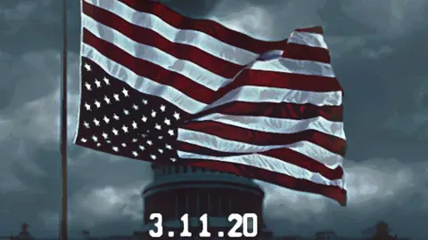 Bandera Estados Unidos volteada