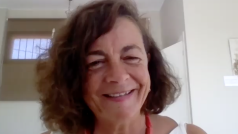 Mar&iacute;a P&eacute;rez Herrero durante la entrevista por videollamada.