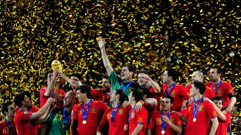 during the 2010 FIFA World Cup South Africa Final match between Netherlands and Spain at Soccer City Stadium on July 11, 2010 in Johannesburg, South Africa.