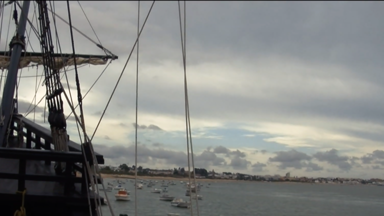 La Nao Victoria en Sanl&uacute;car de Barrameda, C&aacute;diz. Fuente: Helena de la Cruz y Gracia Sumariva