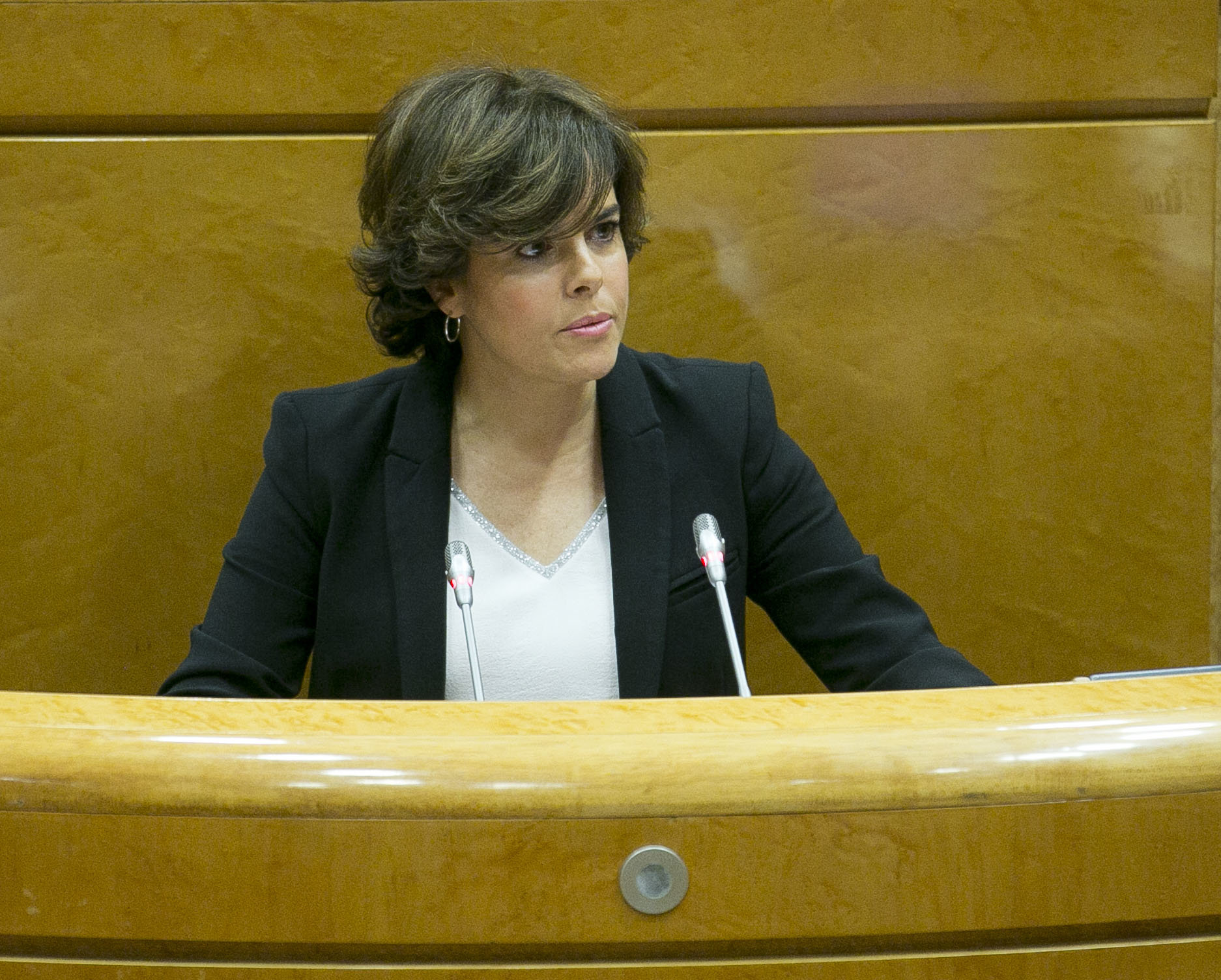 Soraya Saenz de Santamaría en el pleno del Senado para la aplicación del artículo 155