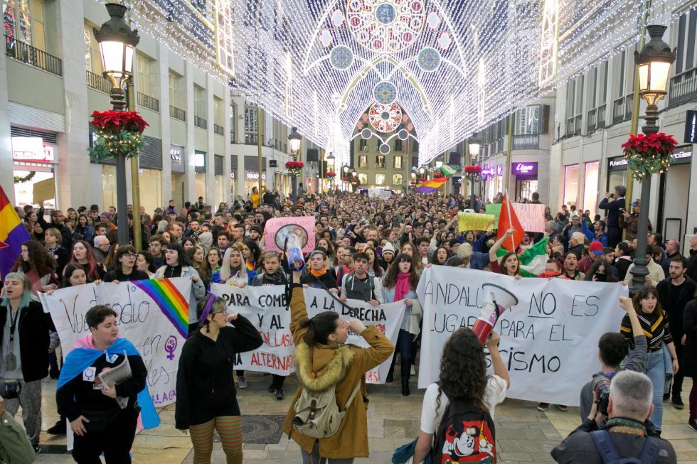 Manifestación contra VOX en Málaga