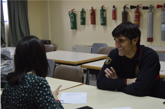 José Luis Martínez durante la entrevista en una de las salas teóricas del parque.