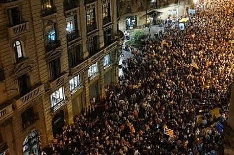 manifestación del procés en Cataluña