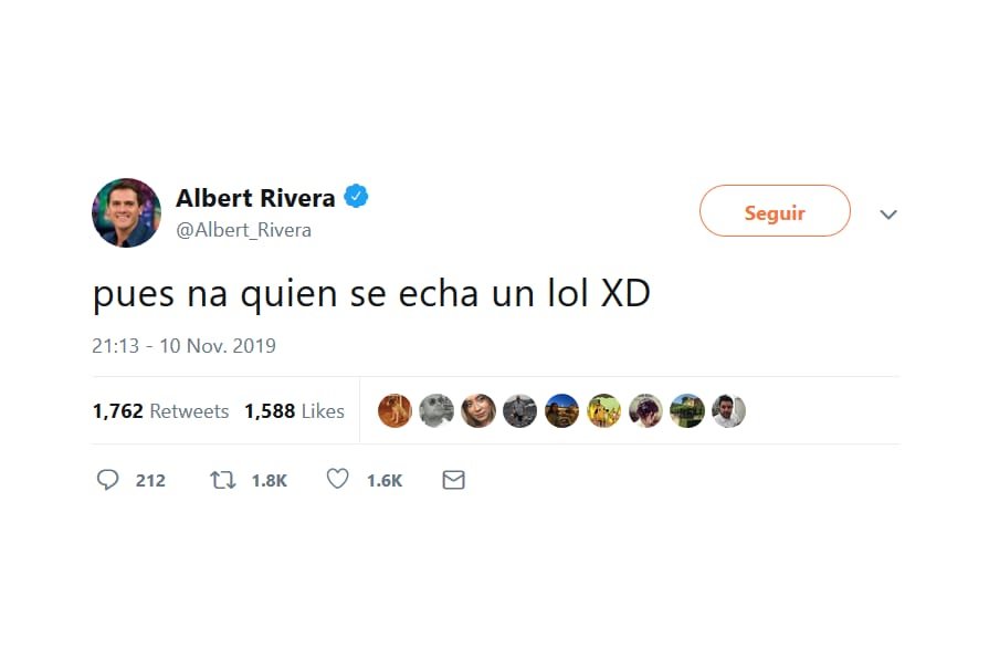 Captura de pantalla a un falso tuit de Albert Rivera