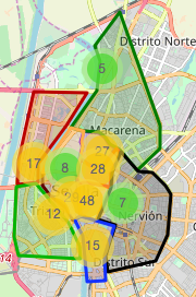 Mapa interactivo noche en blanco Sevilla
