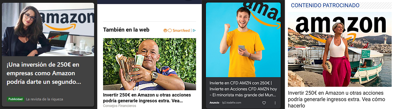 Ejemplos anuncios invertir en Amazon