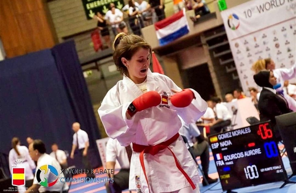 Nadia Gómez en un campeonato internacional