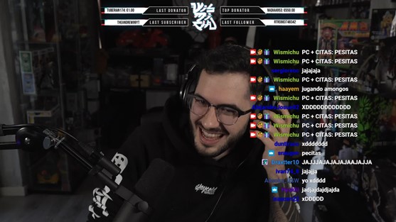 Wismichu en un streaming en Twitch. Vía Twitch.