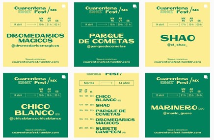 Feed de la cuenta @cuarentenafest. Vía Instagram.