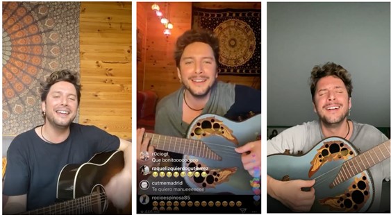 Manuel Carrasco en directo durante la cuarentena. Vía Instagram.