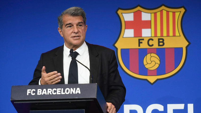 Joan Laporta, presidente FC Barcelona, en rueda de prensa (FOTO: JORDI COTRINA)