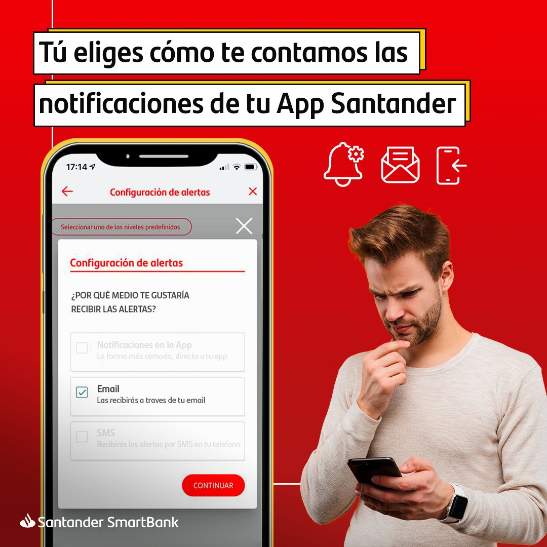 Imagen de notificaciones del Banco Santander (Fuente: Banco Santander)