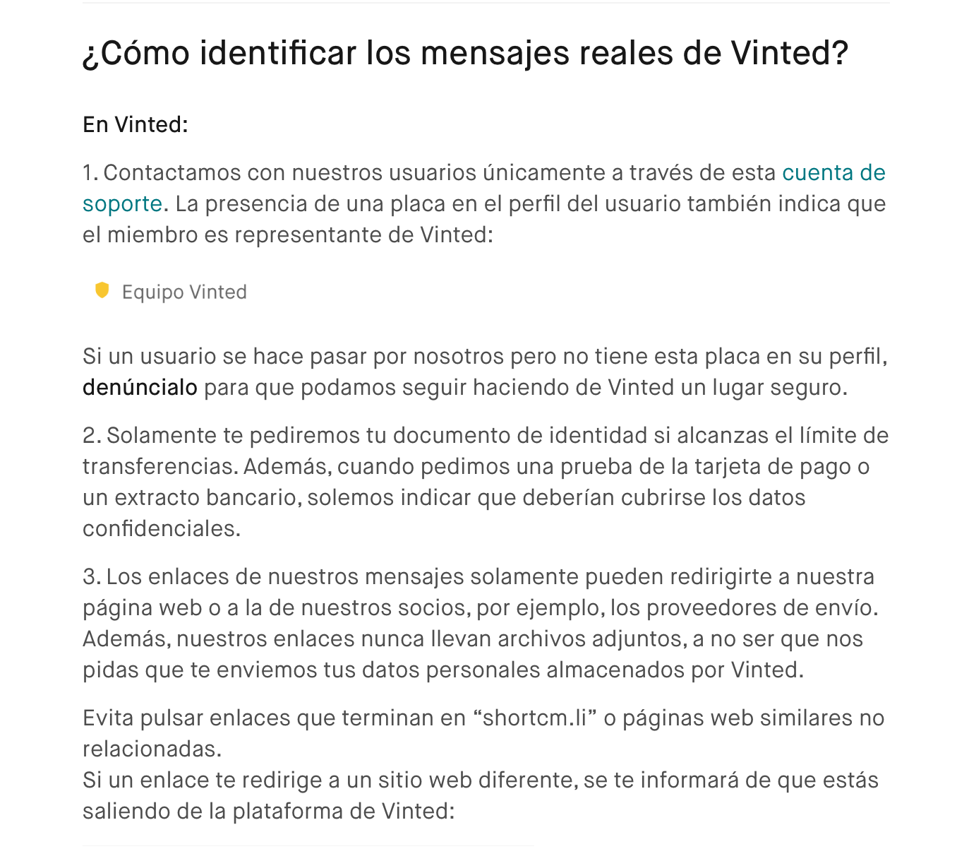 No, Vinted no envía mensajes para confirmar tus datos bancarios