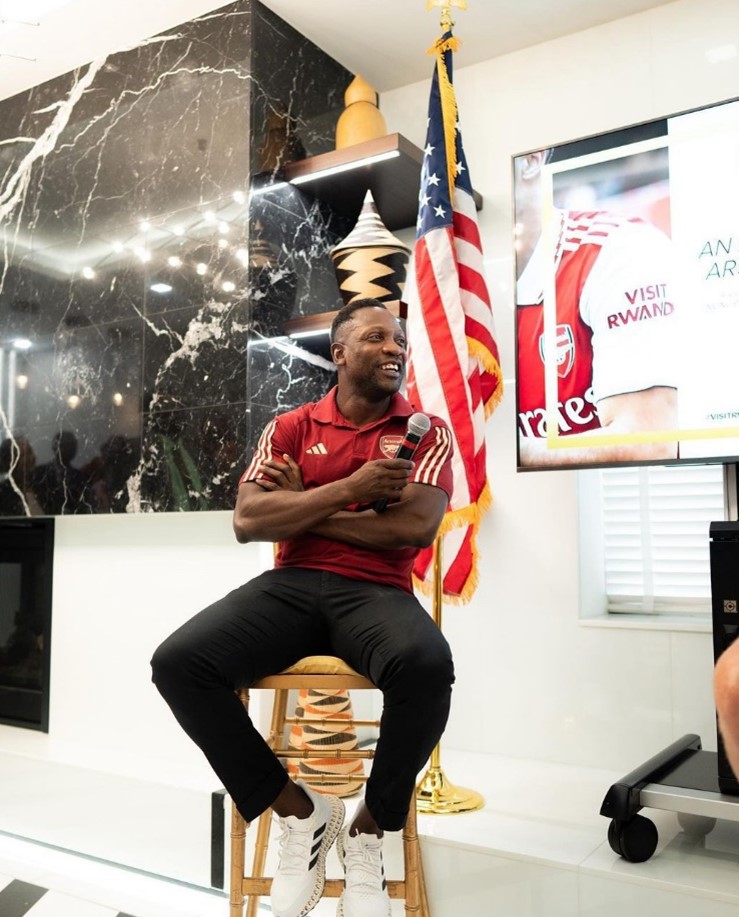 Lauren durante el tour de pretemporada de Arsenal por EEUU. Imagen cedida por el entrevistado