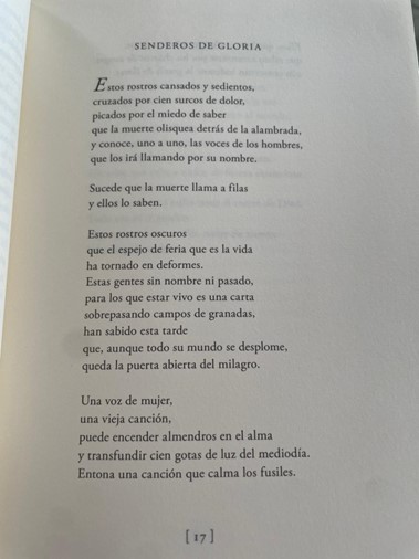 Primer poema de la obra más reciente de Lutgardo García, Senderos de Gloria. Foto Ignacio Trujillo