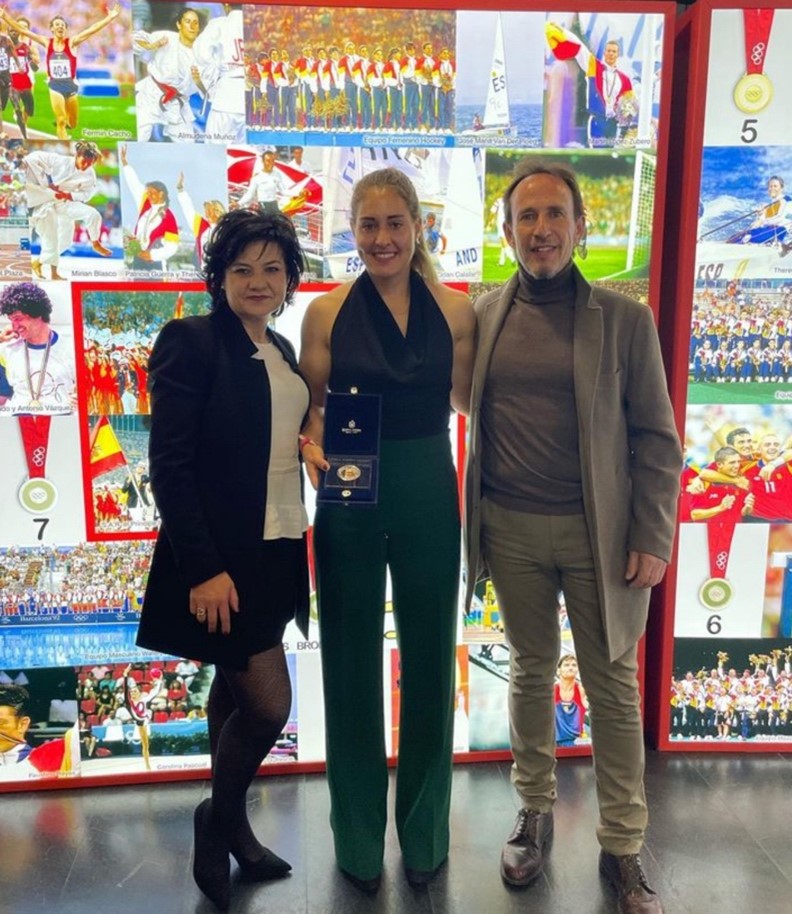 Estefanía y sus padres en la gala nacional de piragüismo- Instagram